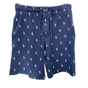 Polo Ralph Lauren Navy Shorts White Polo Pony Adjustable Drawstring Sz SM/P #03